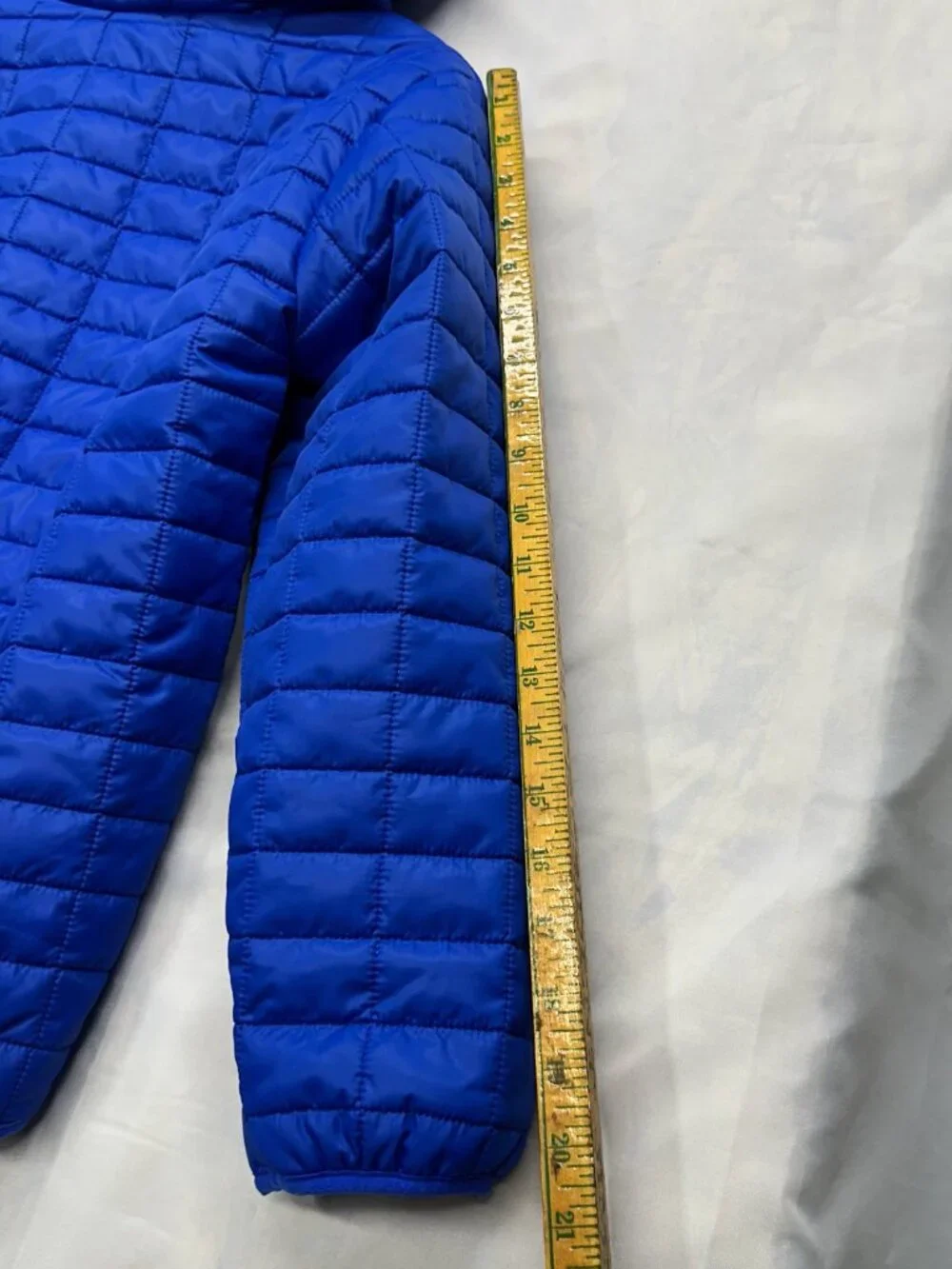 Cat & Jack Kids Large 10/12 Hooded Puffer Jacket Blue Fleece Lined Winter Coat N